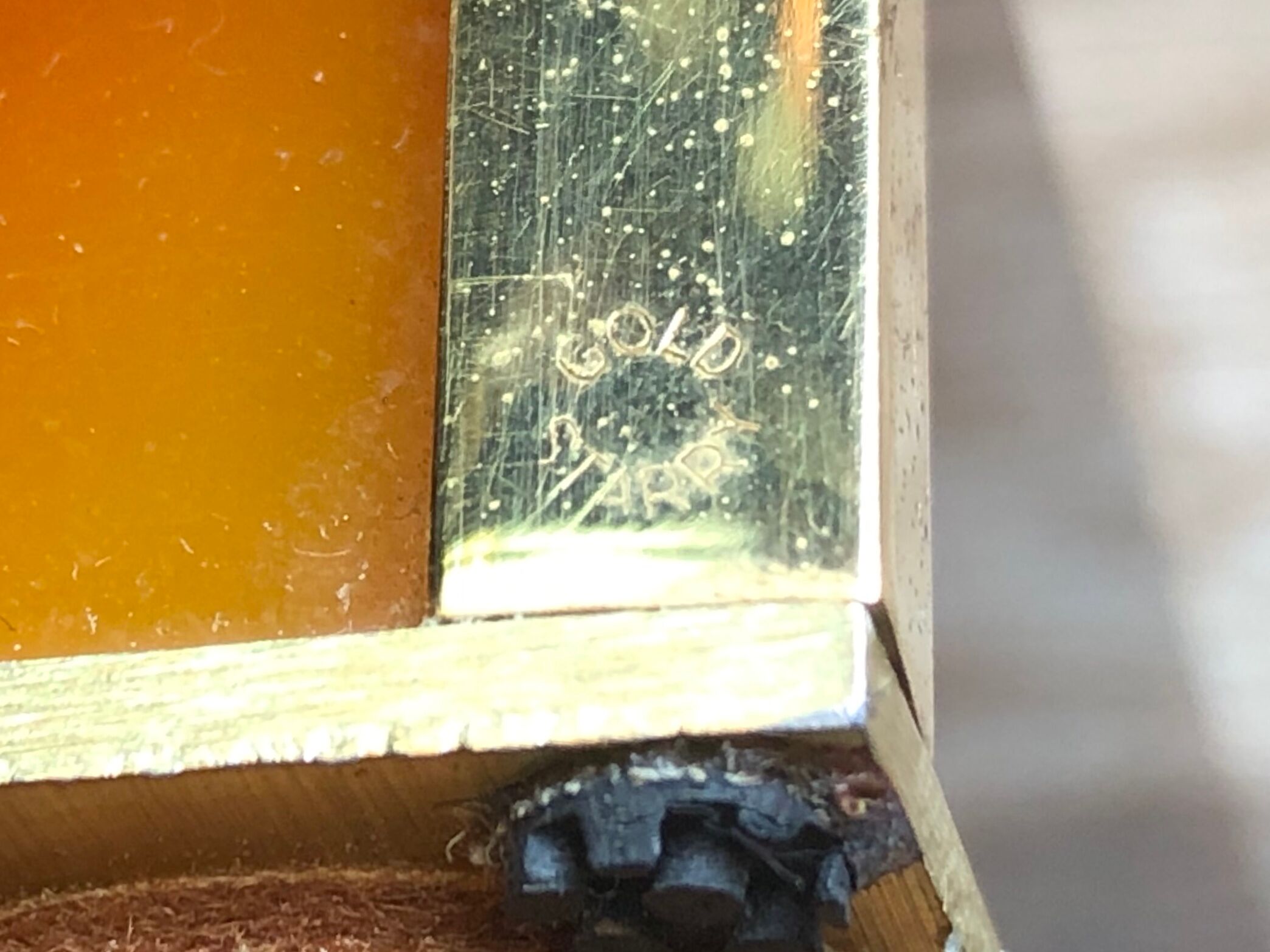 Gold Starry vintage 60 brass jewelry box - Galalithe scale-style