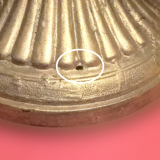 Pair of candlesticks three fires art deco agad - golden metal