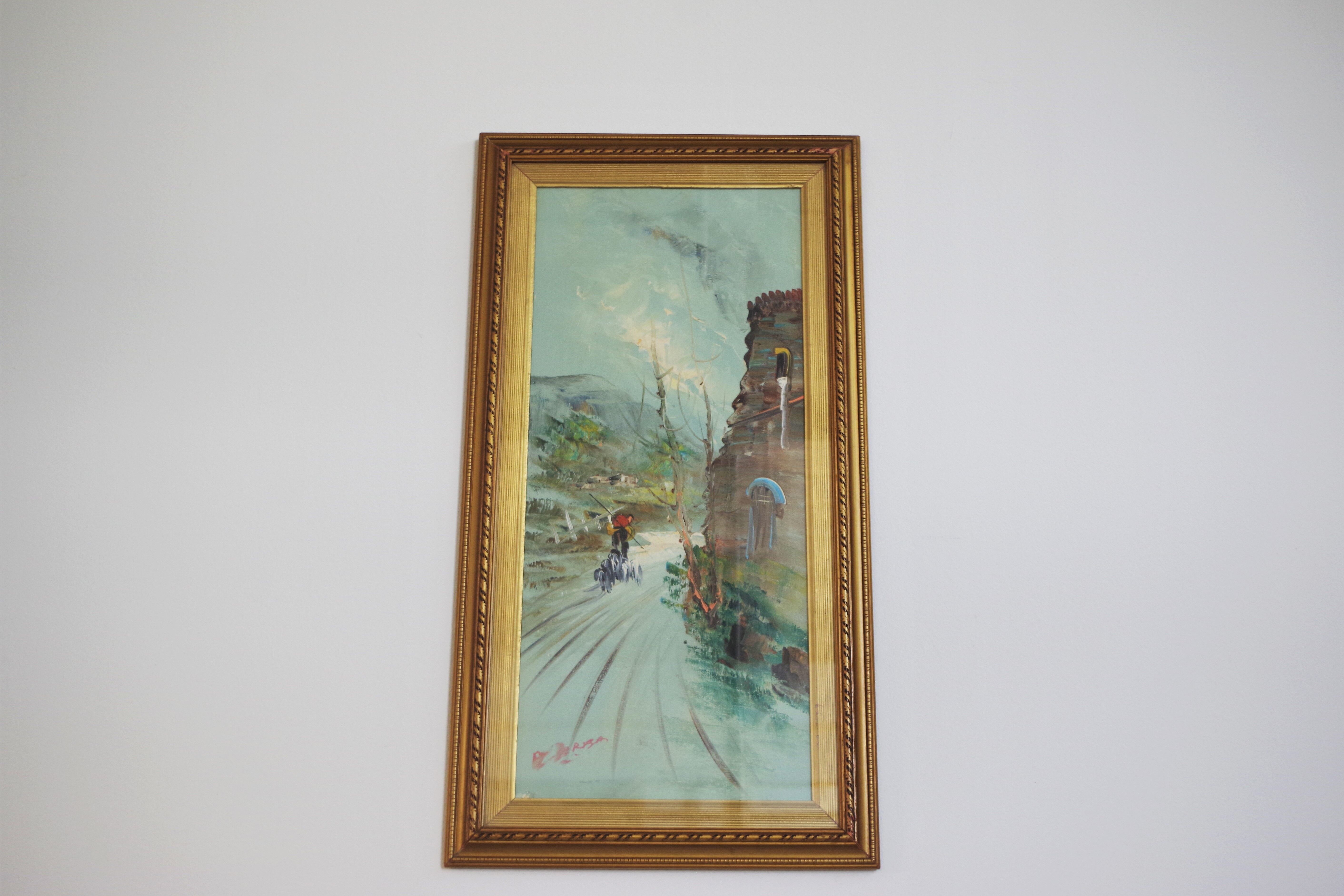 Paintings, oil on canvas, Moretti, 1970, set of 3