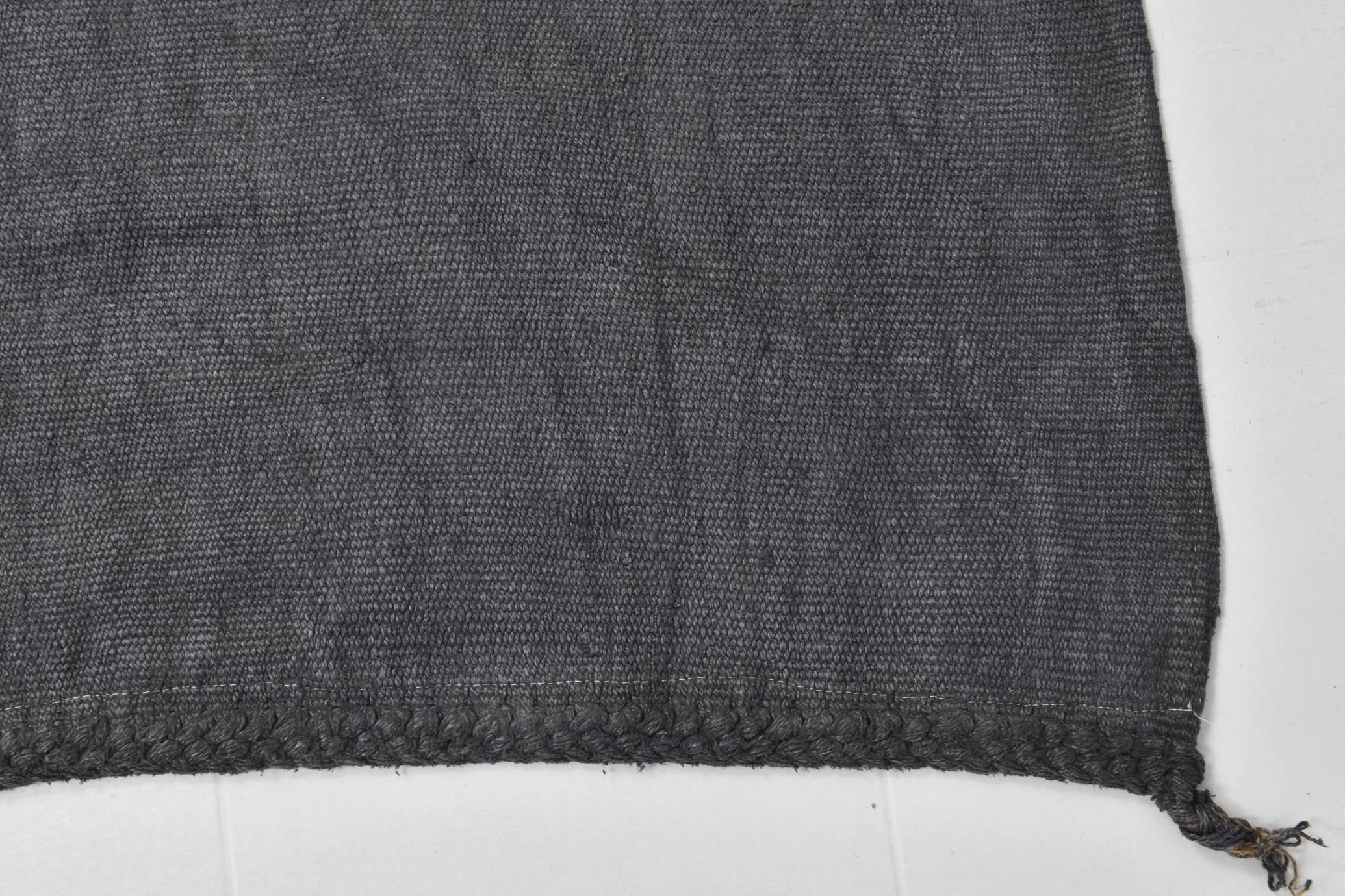 5x8 Anthracite Grey Handwoven Vintage Kilim Rug, 159x235 Cm