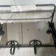 • Porte-manteau mural Art Déco en fer forgé plein et miroir biseauté