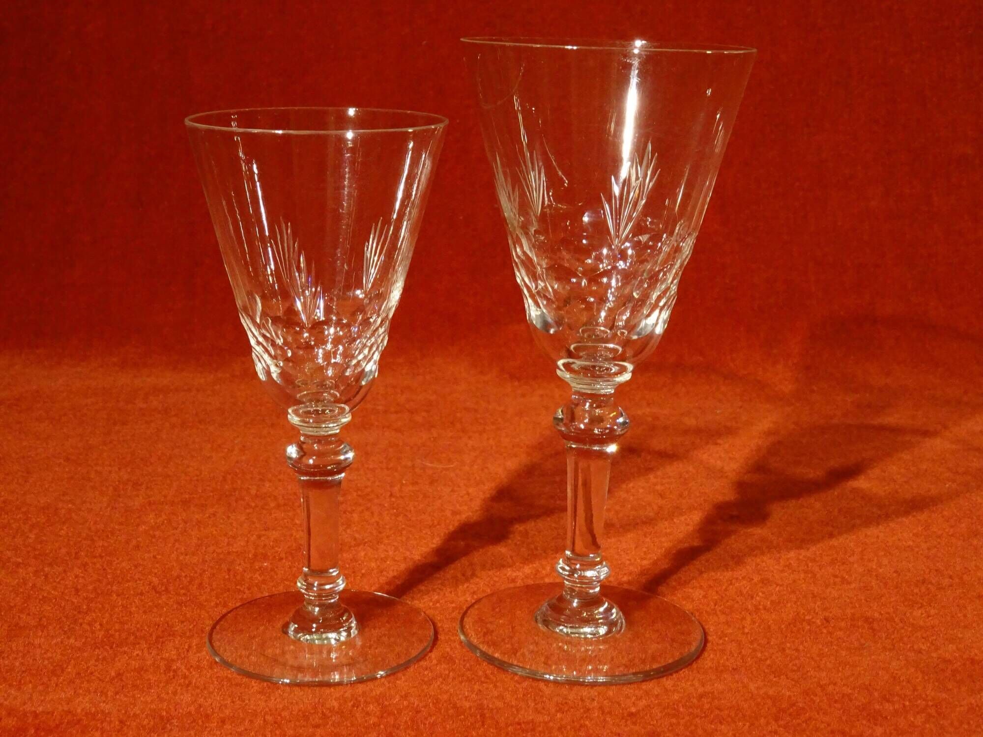 10 crystal cut crystal glasses