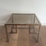 Pair of chrome designer side tables