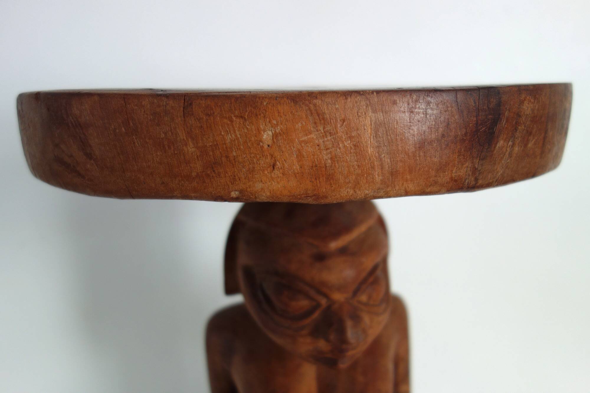 Vintage Luba carved wooden stool