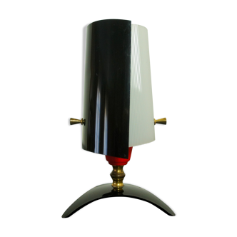 Asymmetrical bedside lamp tripod plexiglass 1950