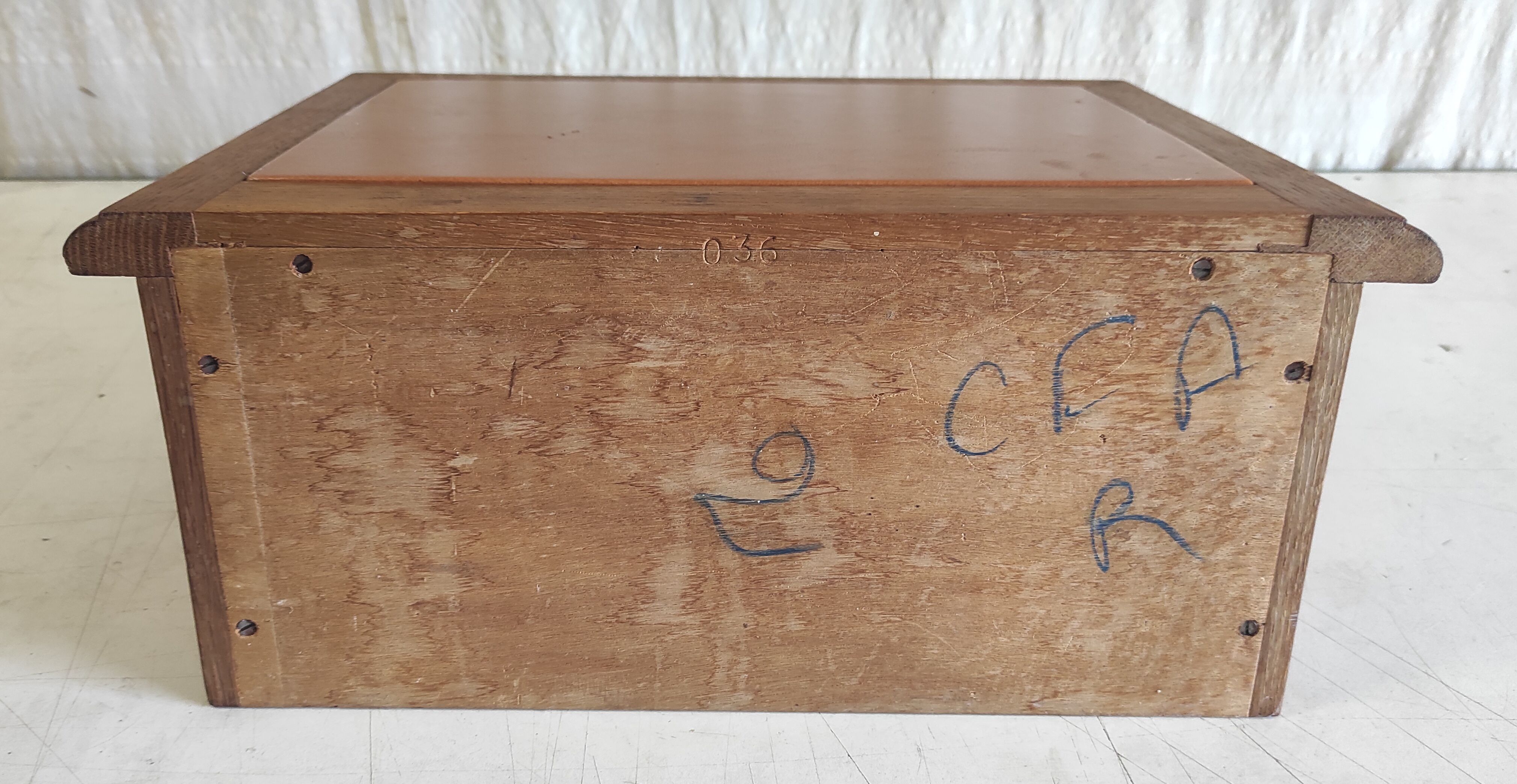 Wall-mounted writing desk in solid oak - mid 20th century.