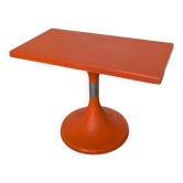 Vintage Orange Pedestal Table by Finžgar & Zorman for Meblo Yugoslavia