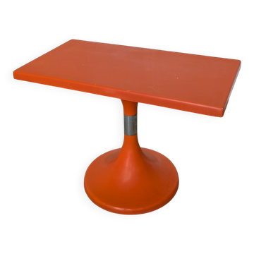 Vintage Orange Pedestal Table by Finžgar & Zorman for Meblo Yugoslavia