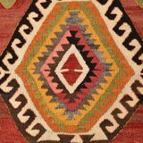 Red Oriental Pattern Kilim Runner Rug, 81x261Cm