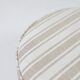 Vintage linen striped beige and white fabric pouf stool set of 2.
