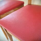 Lot de 5 chaises en chêne clair assise vinyle