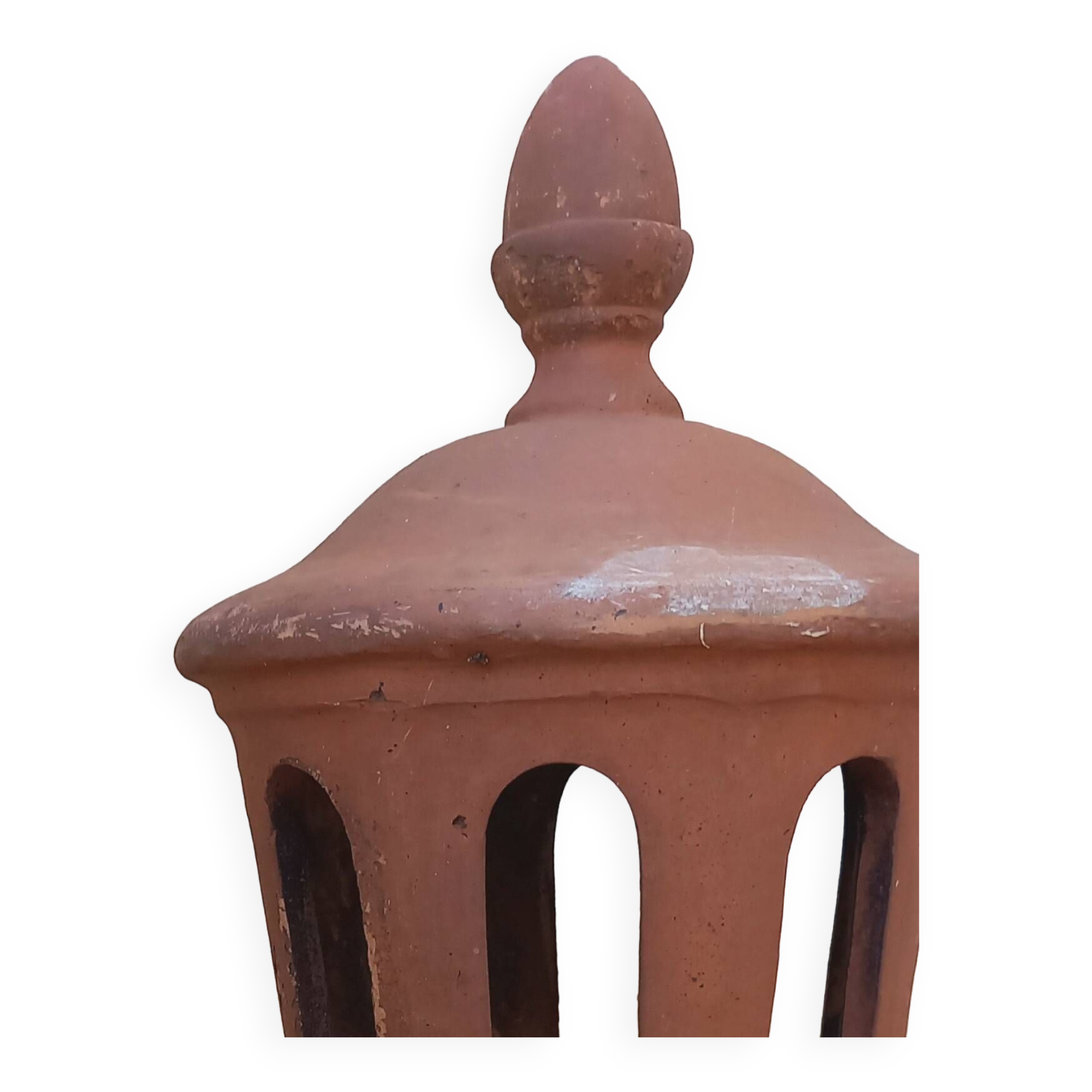 Chimney bolster and garden decoration roof