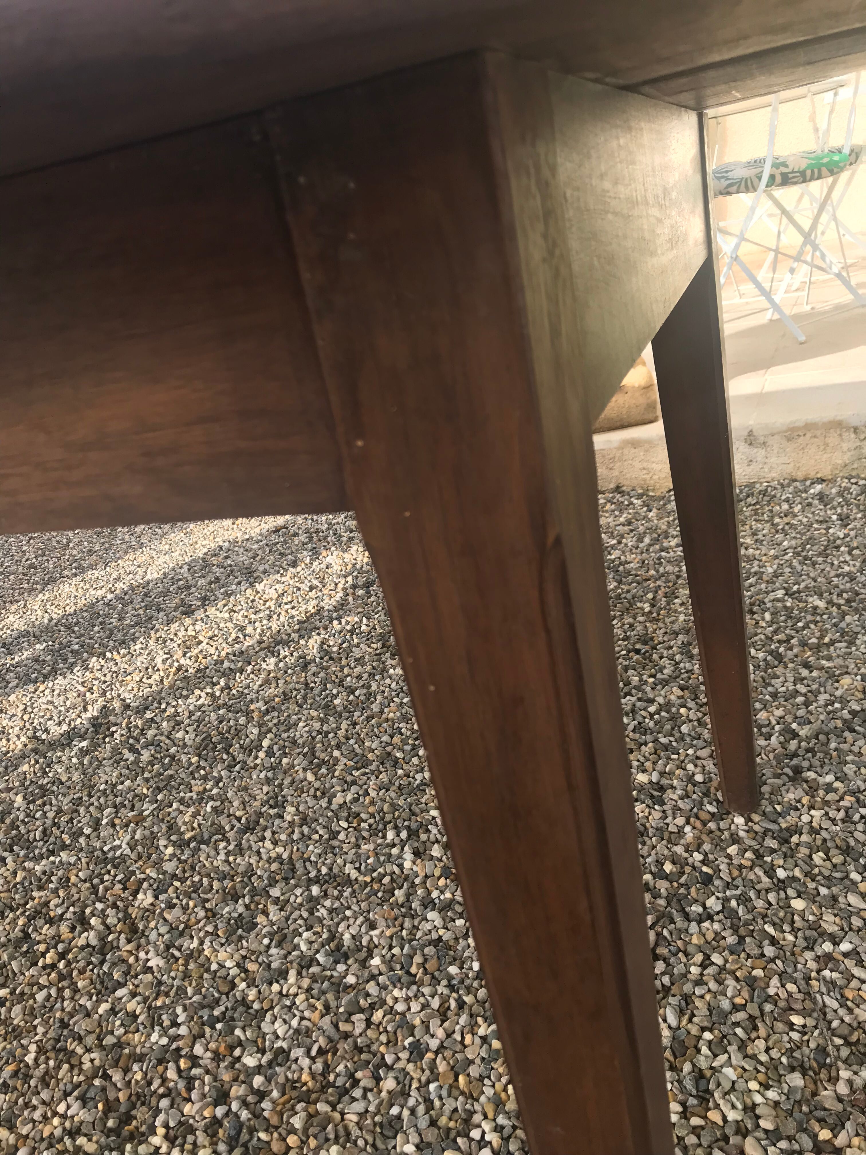 Oval farm table in massive walnut
