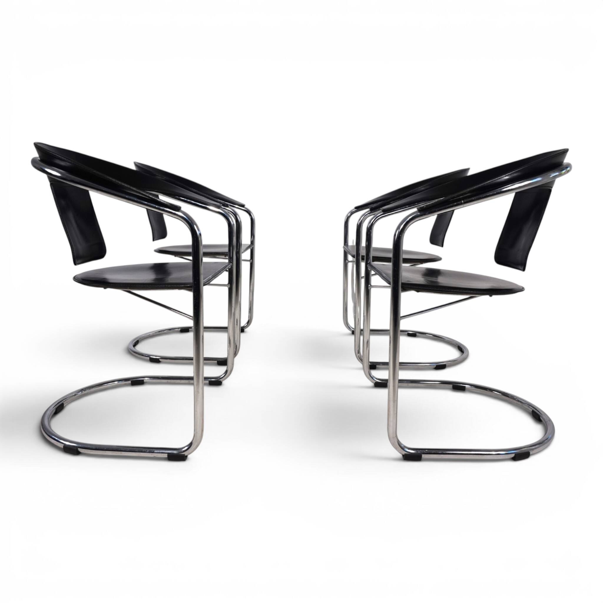 Set of 4 dining chairs by A. Rizzatto for Lo Studio