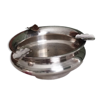 Small antique silver-plated metal ashtray English E.P.N.S.