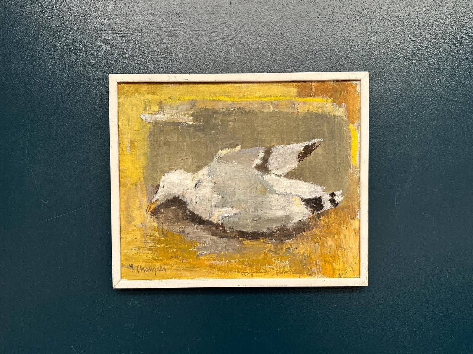 Original Swedish Oil on Canvas – “Seagull” by Ingeborg Stragnell – Signed