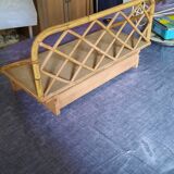 Rattan and bamboo wall shelf
