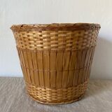 Cache pot vintage en bambou