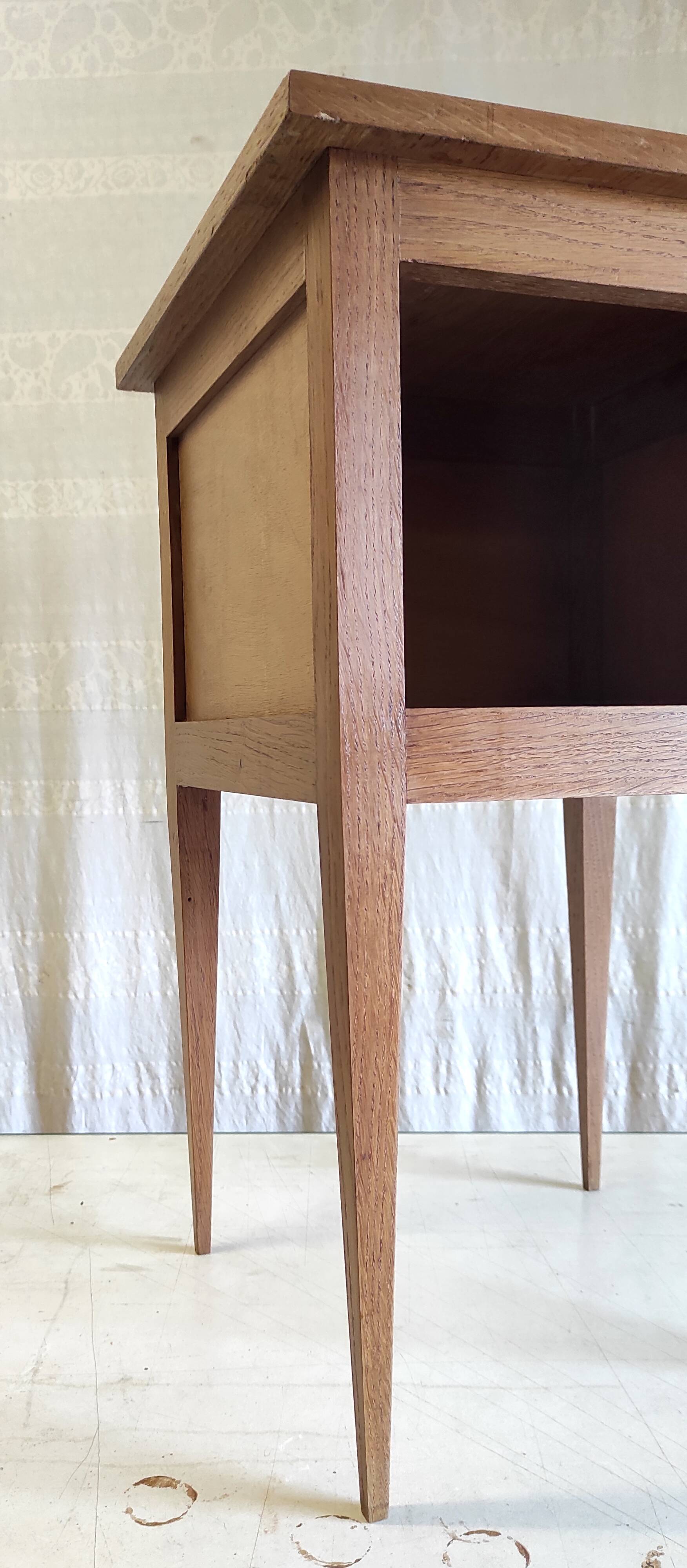 Solid wood bedside table - mid-20th century