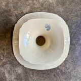 Large compote dish Gien in blue ironstone, "Birds" service around 1870.