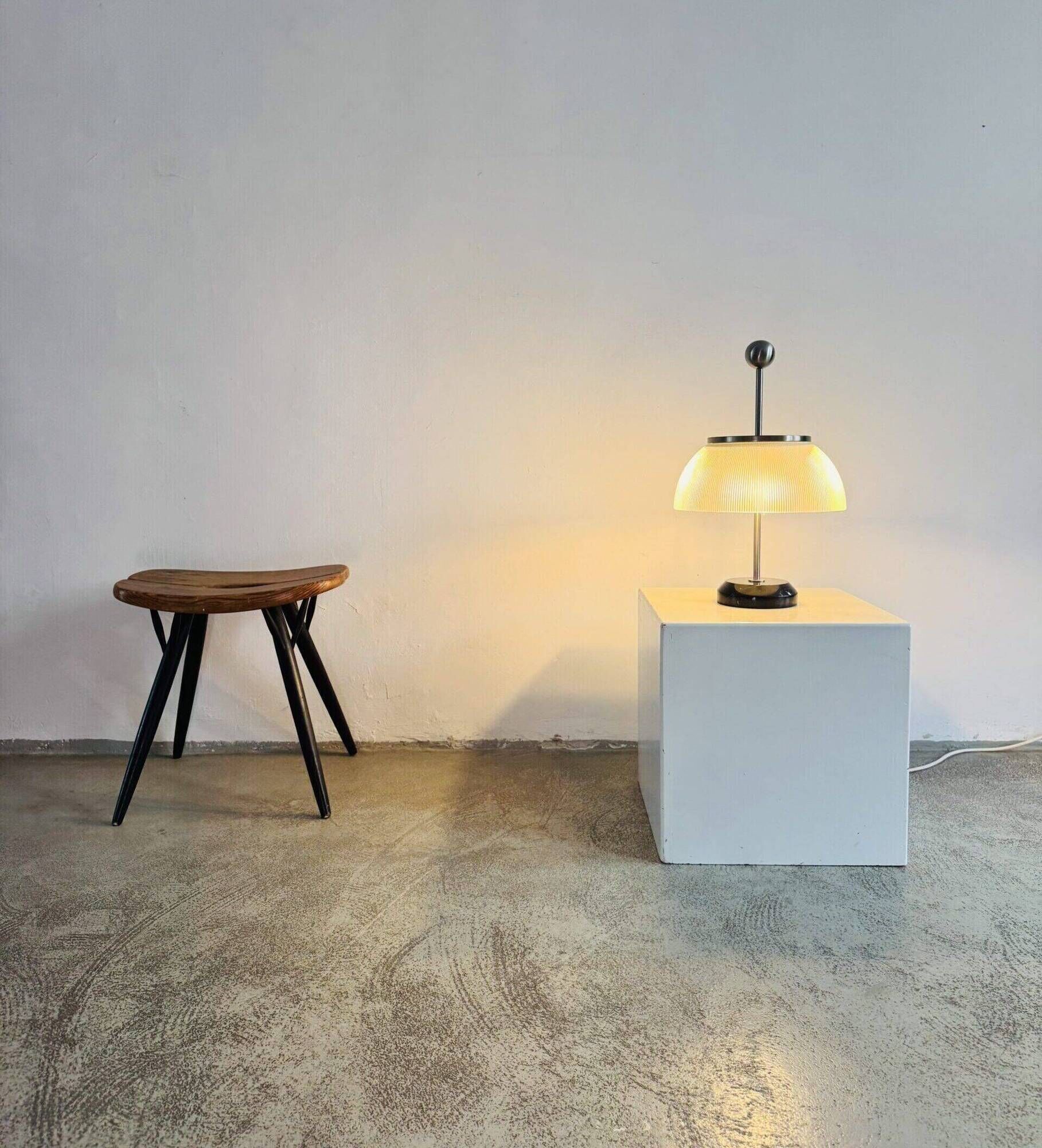 Model 'Alfa' Table Lamp With Marble Base By Sergio Mazza For Artemide, Italy 1950S Re-Issue