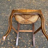 Louis Philippe solid wood and straw office chair