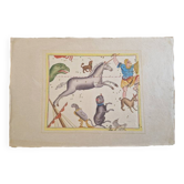 La Roche Laffitte (Born in 1943) - Watercolour drawing on silk - Unicorn