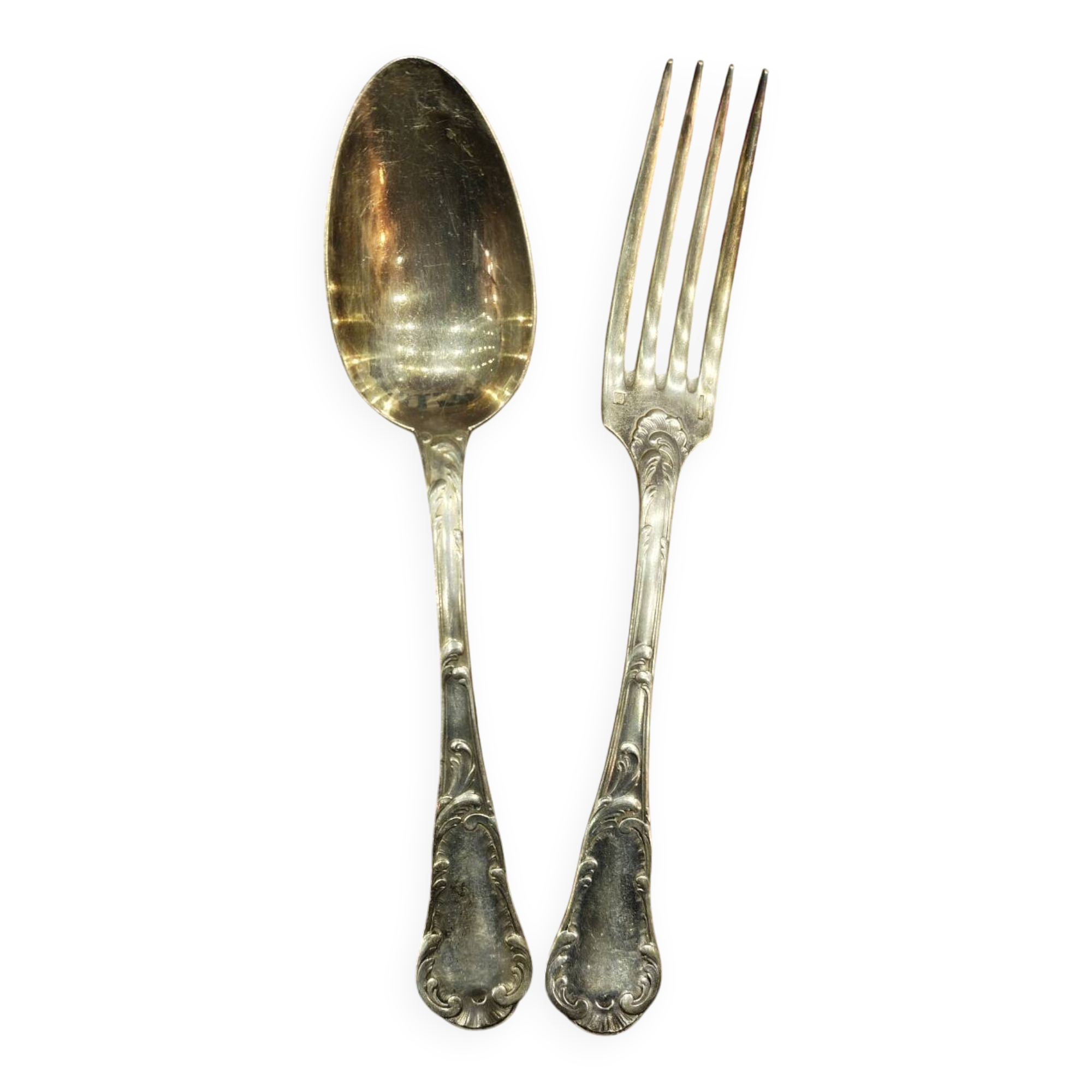 Christofle spoons and forks from the Chrysanthème model.