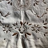Embroidered linen tablecloth