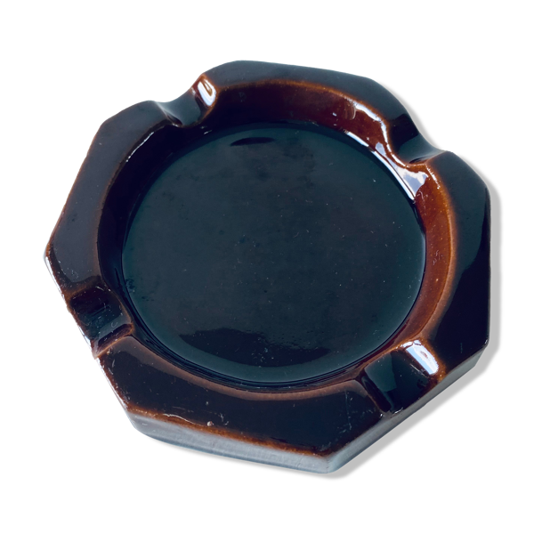 Cendrier hexagonal ancien en céramique Arma