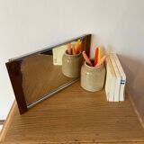 Old mirror and wood tray