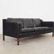 Leather sofa, Danish design, 1960s, manufacturer: Stouby