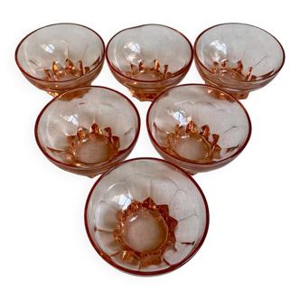 Small pink glass cups by Luminarc