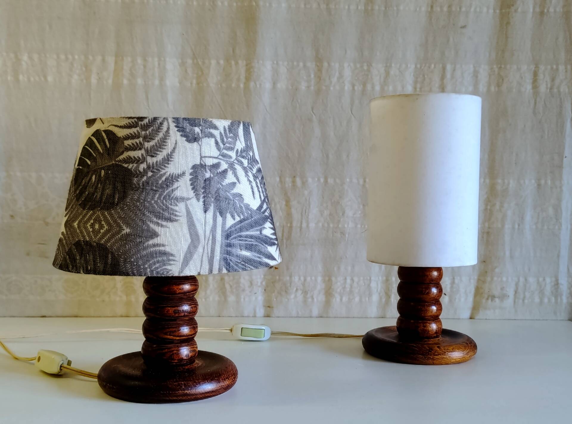 Pair of solid wood table lamp bases - mid 20th century.