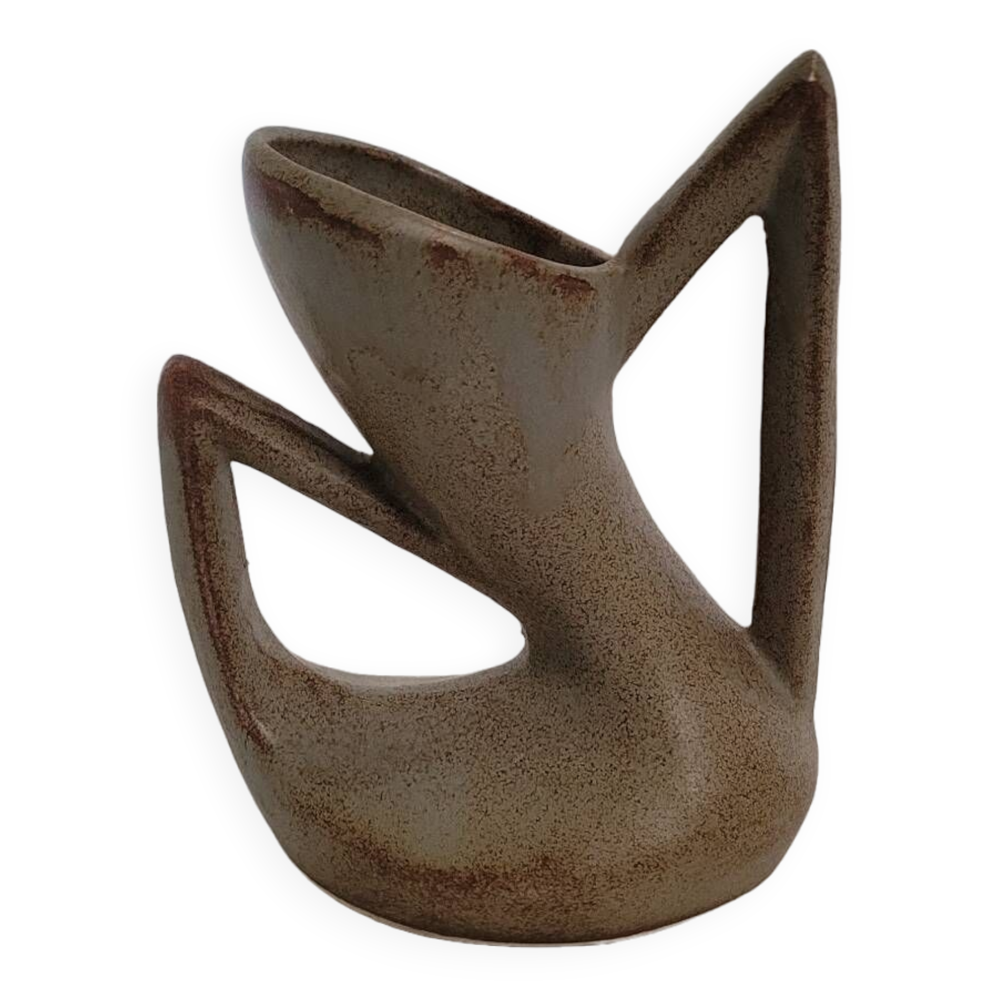 Vintage zoomorphic ceramic vase Vallauris 1970s