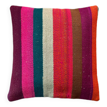 Housse de coussin kilim turc vintage, 40 x 40 cm