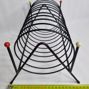 Magazine holder, vinyl holder "spring" in vintage metal, 30 cm