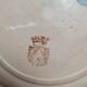 Old Gien plate with purple floral decoration, ironstone, country style.