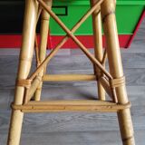Tabouret en rotin vintage