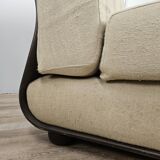 Mid Century Italian Armchairs in Wood and Fabric
