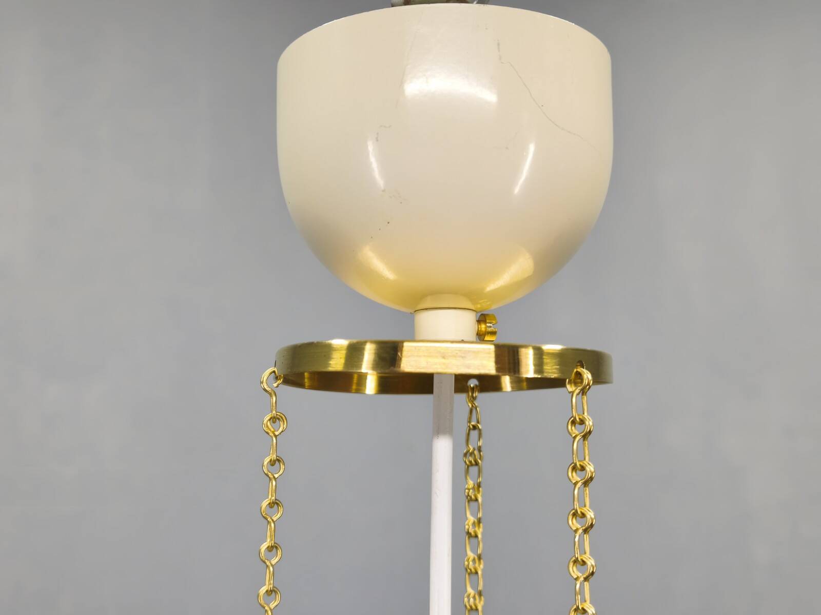 1970s Brass and Lacquered Metal Pendant, Czechoslovakia