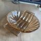 Vintage iridescent yellow shallow dish