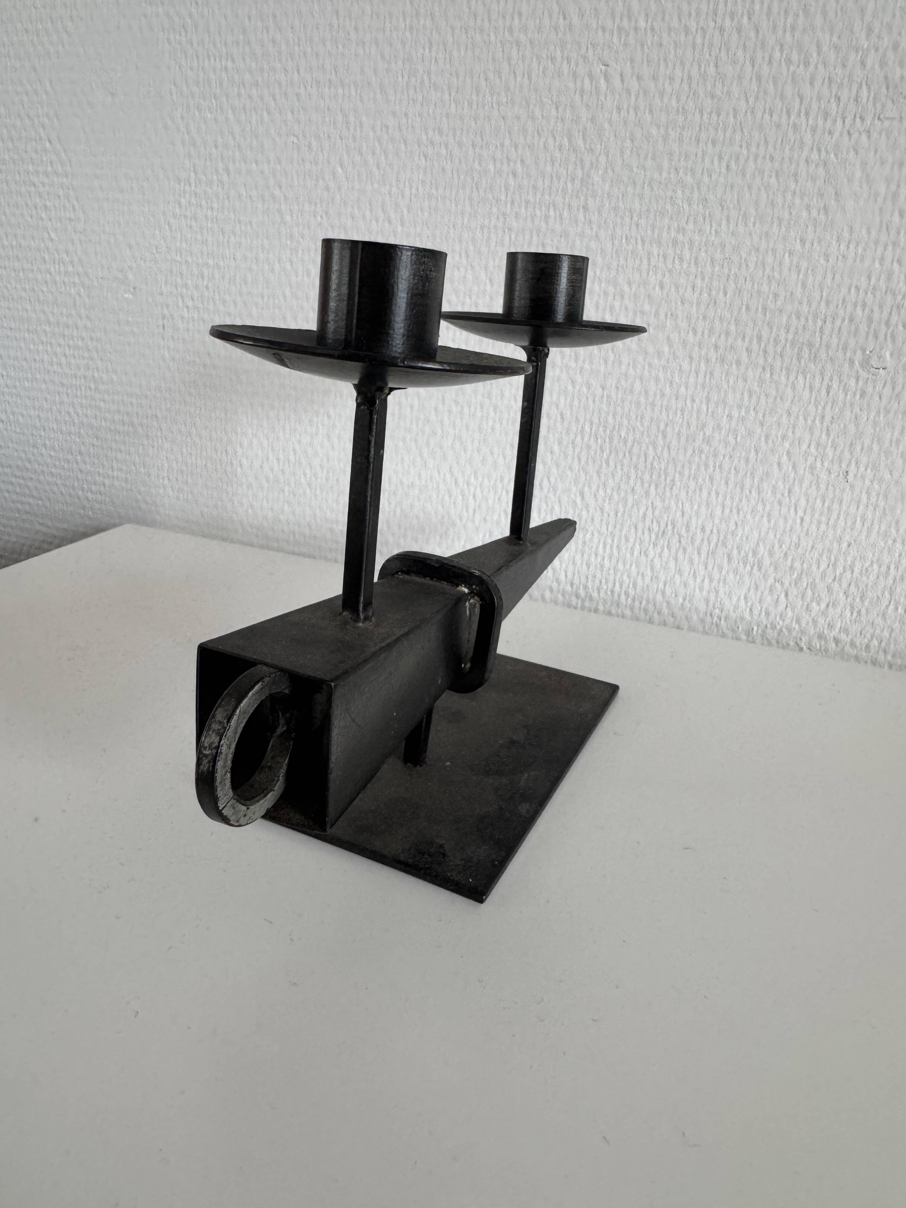 Vintage French Brualist Candelabra