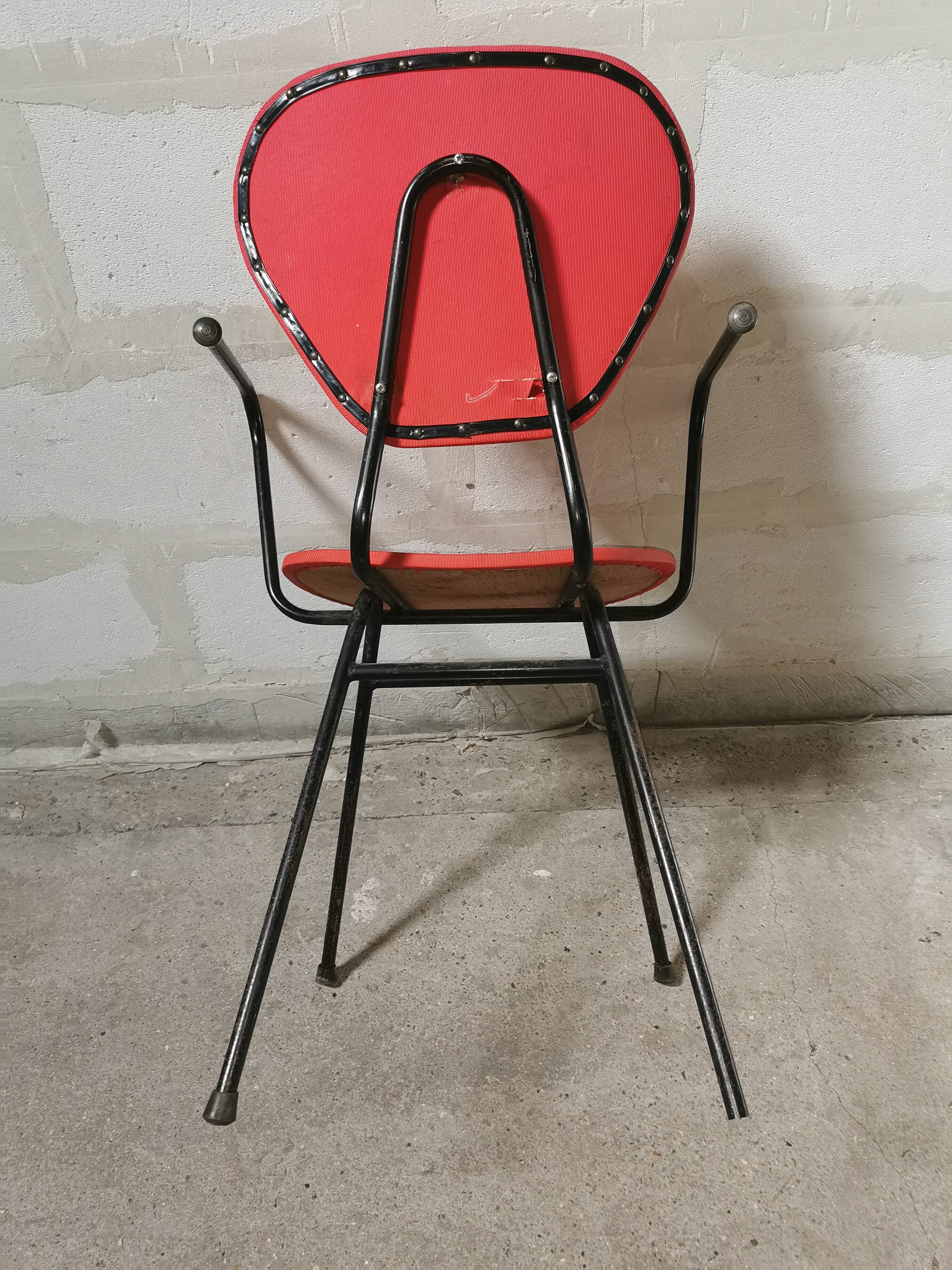 Red armchair, vintage 50s