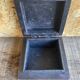 Antique Box Jewellery Wood + Leaf Motif Bronze Vintage #D98