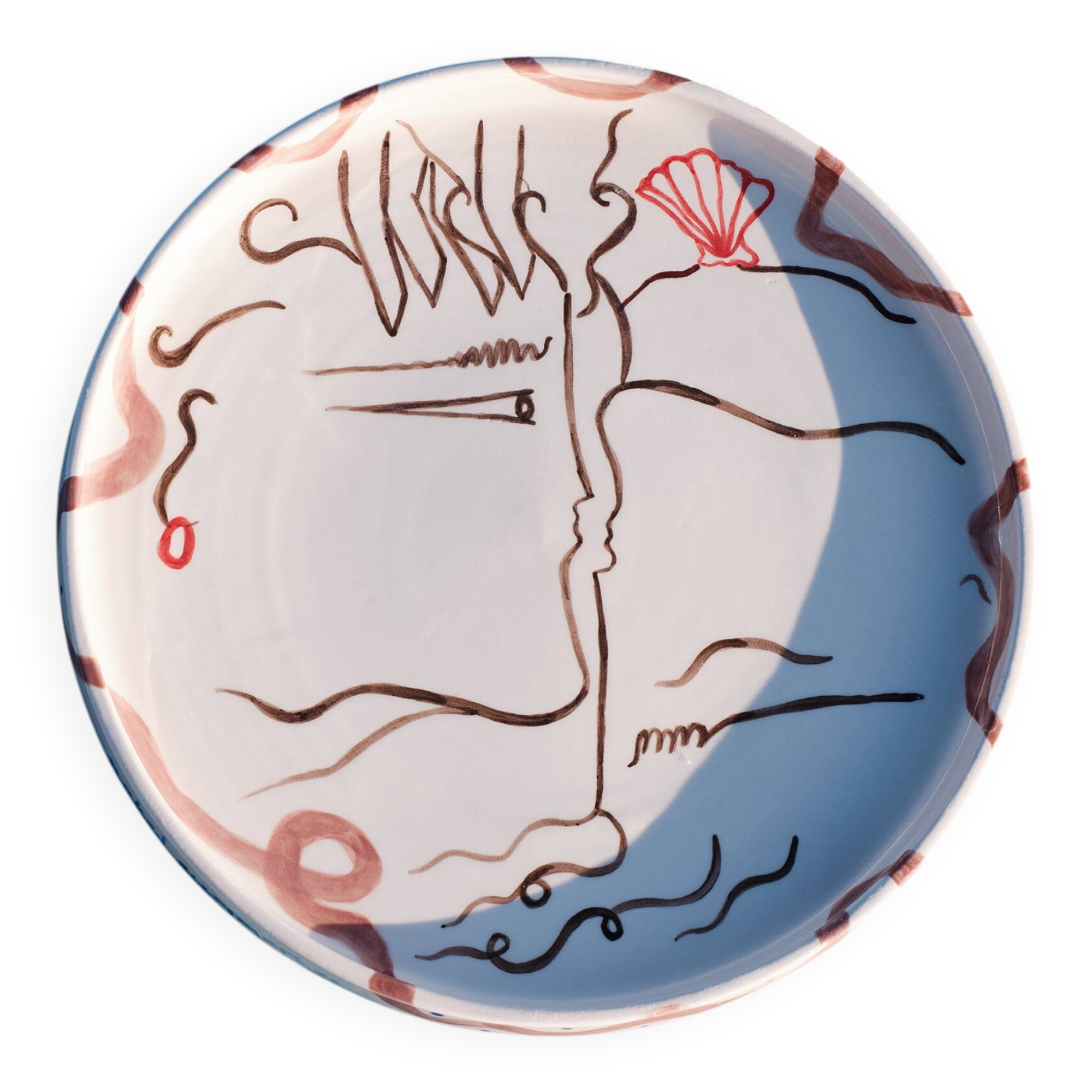 Le baiser ii - plateau en céramique