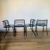Set of 4 Steelmobil black chairs