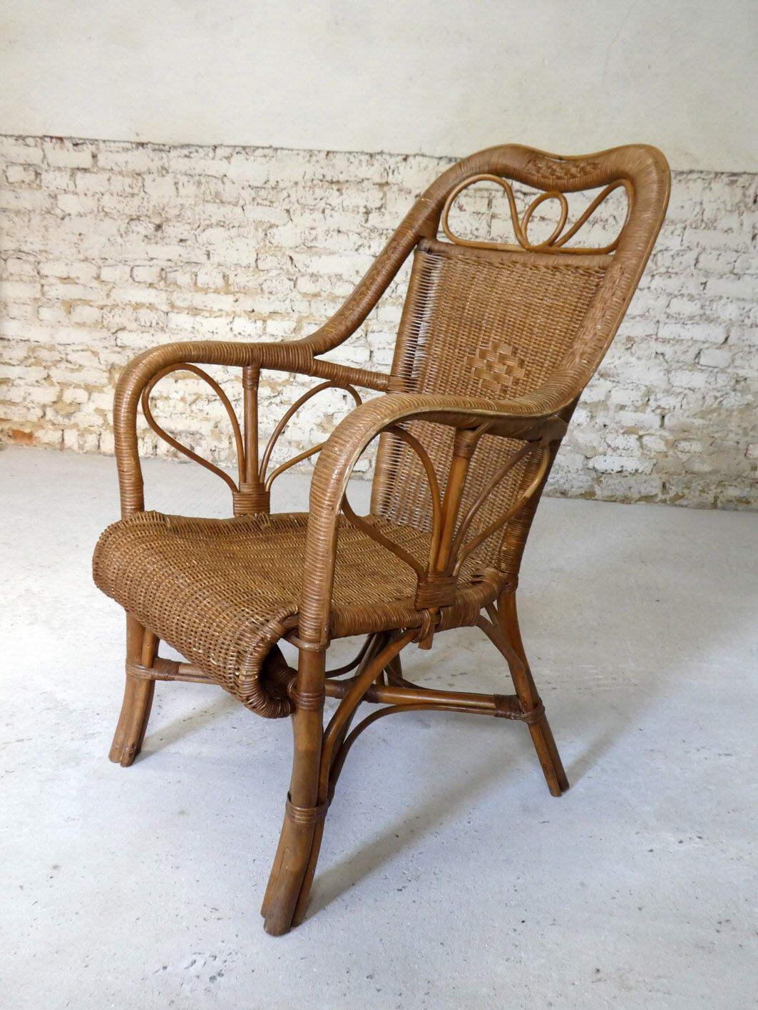 Vintage rattan armchair