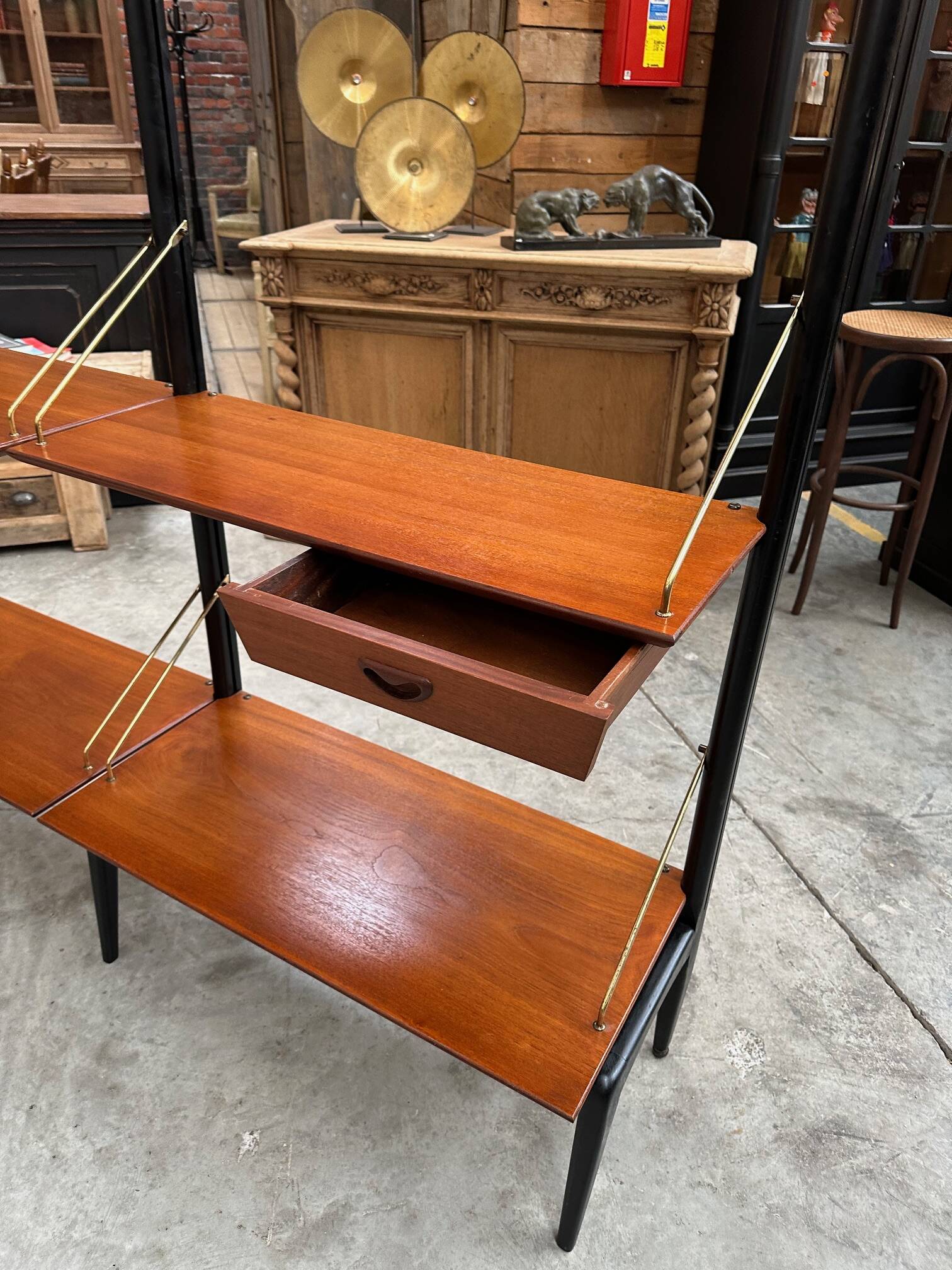Modular teak shelf by Louis Van Teeffelen 1950s