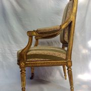Queen's chair in gilded wood Louis XVI style